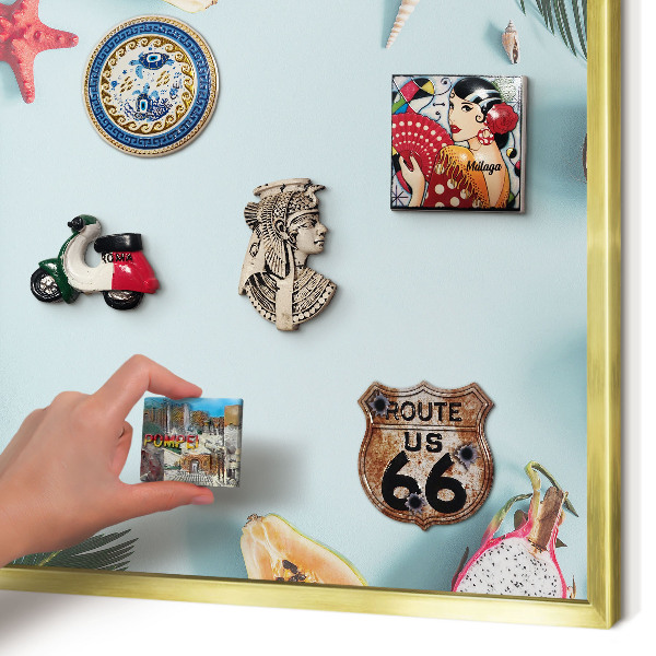 Tablero para imanes decorativo con marco dorado Vacaciones tropicales