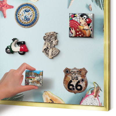 Tablero para imanes decorativo con marco dorado Vacaciones tropicales