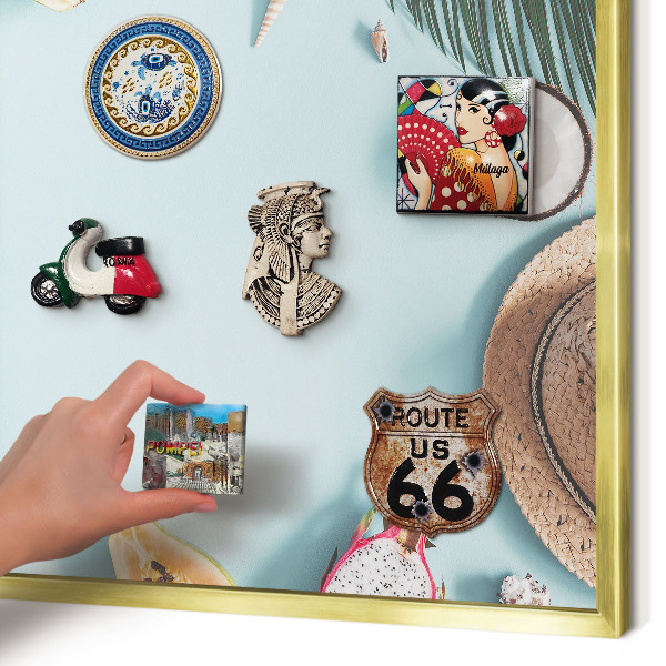 Tablero para imanes decorativo con marco dorado Vacaciones tropicales