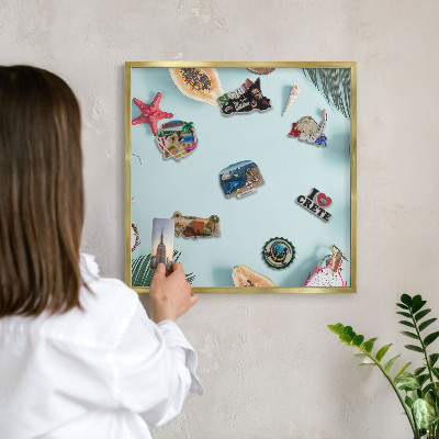 Tablero para imanes decorativo con marco dorado Vacaciones tropicales