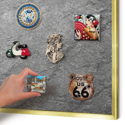 Pizarra magnética de pared en color oro Piedra gris