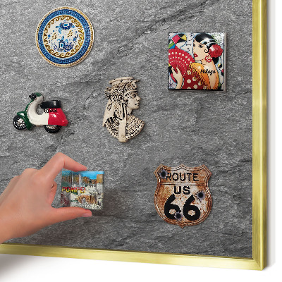Pizarra magnética de pared en color oro Piedra gris