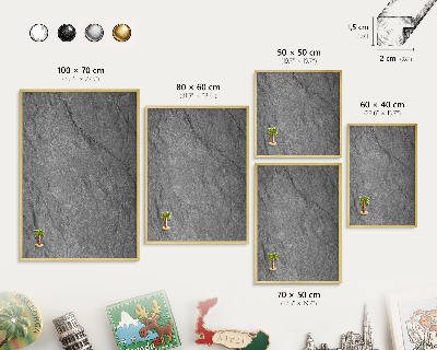Pizarra magnética de pared en color oro Piedra gris