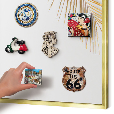 Tablero para imanes decorativo con marco dorado Hojas elegantes