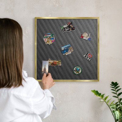Pizarra magnética de pared en color oro Textura geométrica