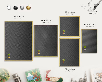 Pizarra magnética de pared en color oro Textura geométrica