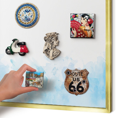 Tablero para imanes decorativo con marco dorado Paisaje relajante