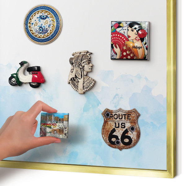 Tablero para imanes decorativo con marco dorado Paisaje relajante