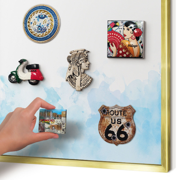 Tablero para imanes decorativo con marco dorado Paisaje relajante