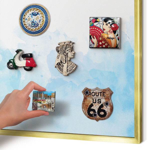 Tablero para imanes decorativo con marco dorado Paisaje relajante