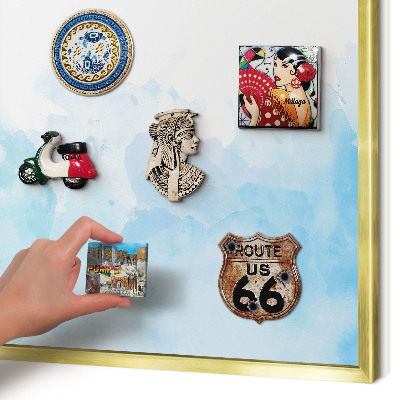 Tablero para imanes decorativo con marco dorado Paisaje relajante