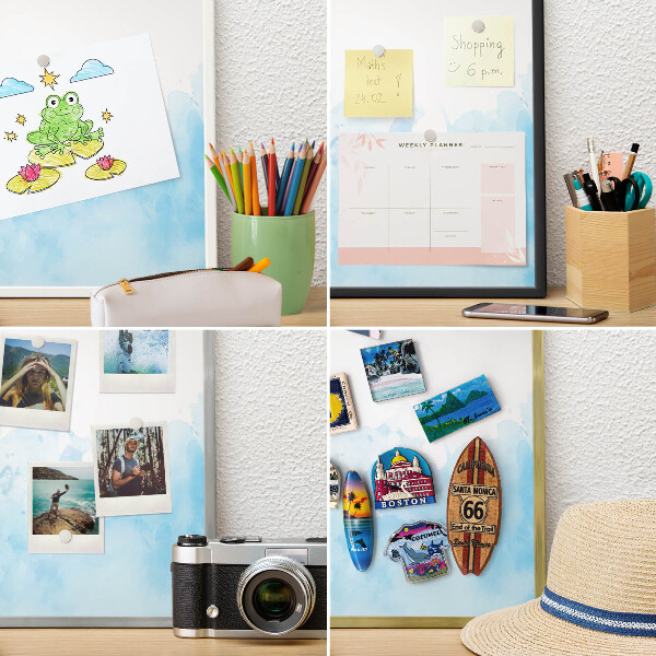 Tablero para imanes decorativo con marco dorado Paisaje relajante