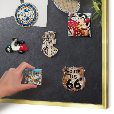 Tablero para imanes decorativo con marco dorado Ambiente vacacional