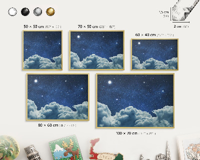 Pizarra magnética de pared en color oro Noche cósmica