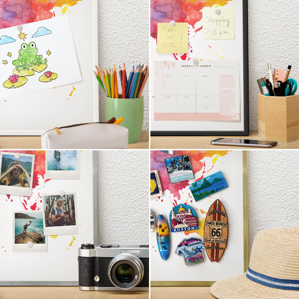 Tablero para imanes decorativo con marco dorado Mapa de colores