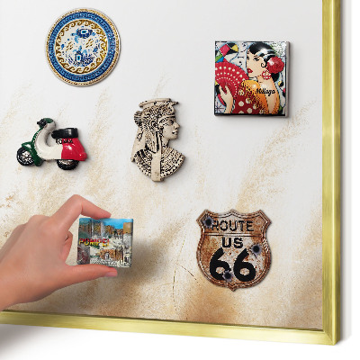 Tablero para imanes decorativo con marco dorado Hierbas esenciales