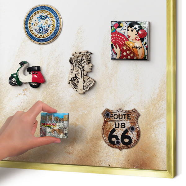 Tablero para imanes decorativo con marco dorado Hierbas esenciales