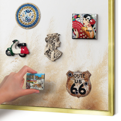 Tablero para imanes decorativo con marco dorado Hierbas esenciales
