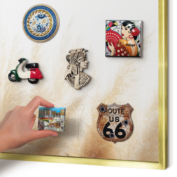 Tablero para imanes decorativo con marco dorado Hierbas esenciales