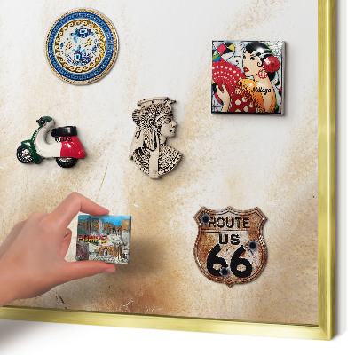 Tablero para imanes decorativo con marco dorado Hierbas esenciales