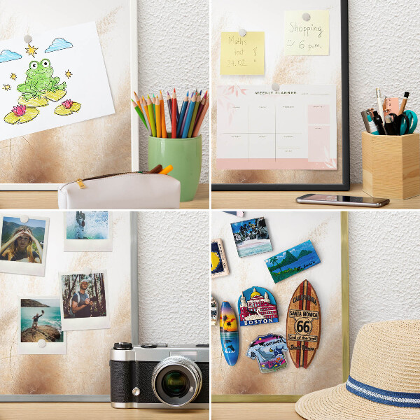 Tablero para imanes decorativo con marco dorado Hierbas esenciales