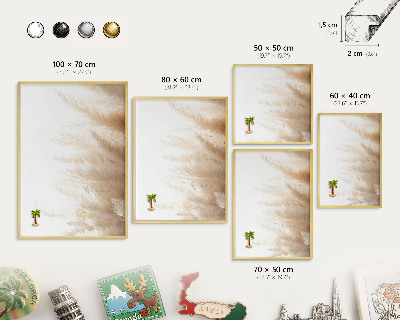 Tablero para imanes decorativo con marco dorado Hierbas esenciales