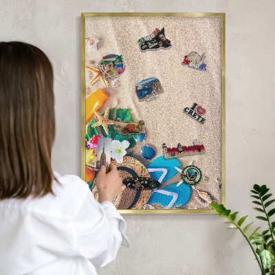 Pizarra magnética de pared en color oro Relajación veraniega