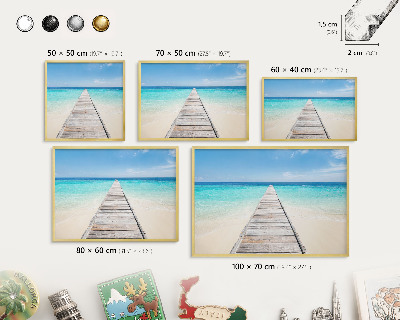 Pizarra magnética de pared en color oro Muelle del océano