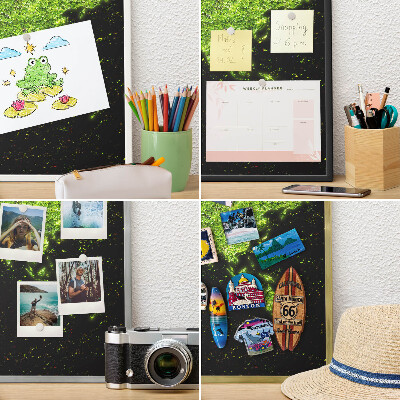 Pizarra magnética de pared en color oro Mapa verde