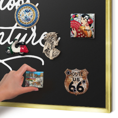 Tablero para imanes decorativo con marco dorado Aventura al aire libre