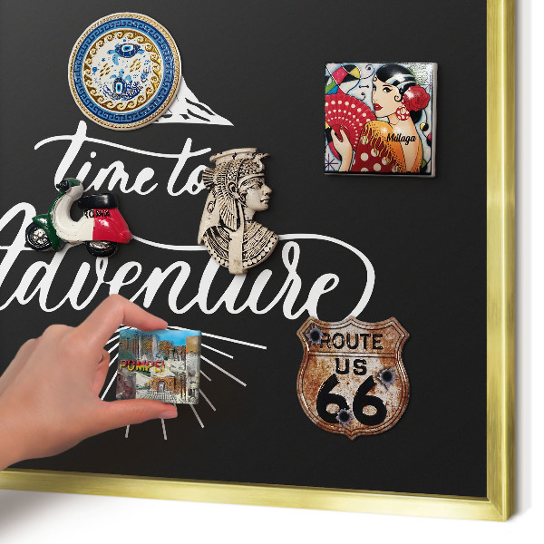 Tablero para imanes decorativo con marco dorado Hora de aventuras