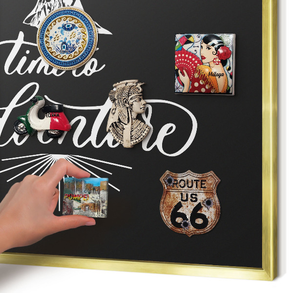Tablero para imanes decorativo con marco dorado Hora de aventuras