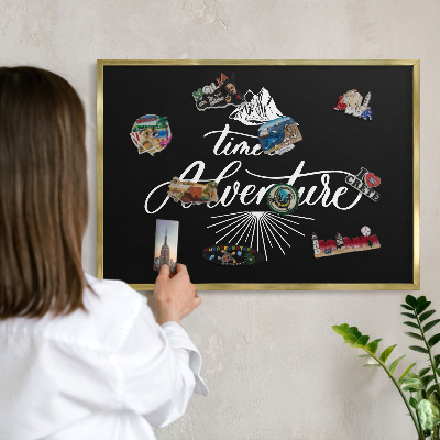 Tablero para imanes decorativo con marco dorado Hora de aventuras