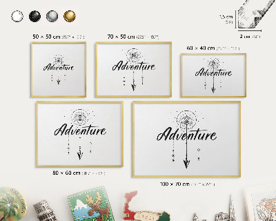 Pizarra magnética de pared en color oro Tema de aventuras