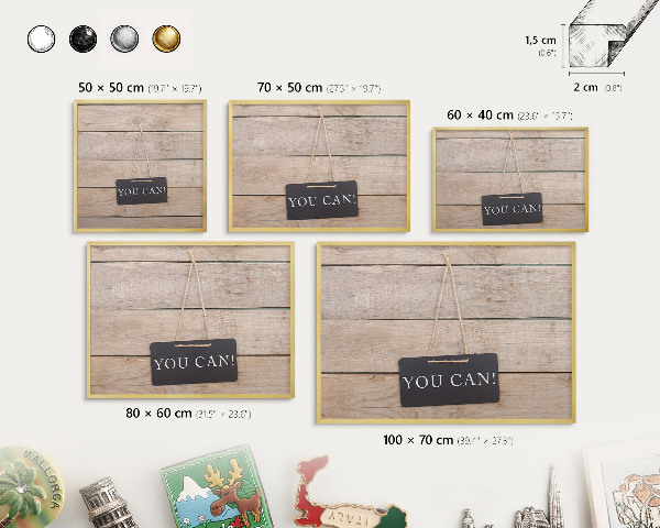 Pizarra magnética de pared en color oro Motivación cada día