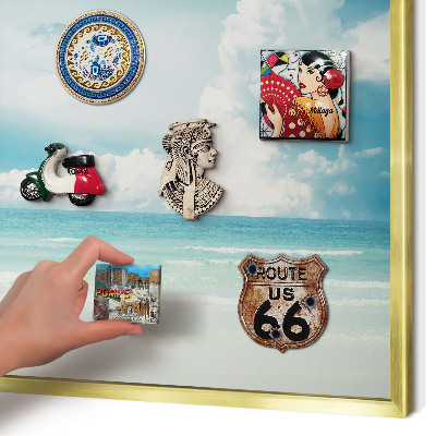 Tablero para imanes decorativo con marco dorado Armonía marítima