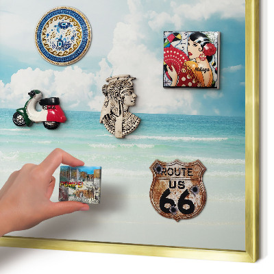 Tablero para imanes decorativo con marco dorado Armonía marítima