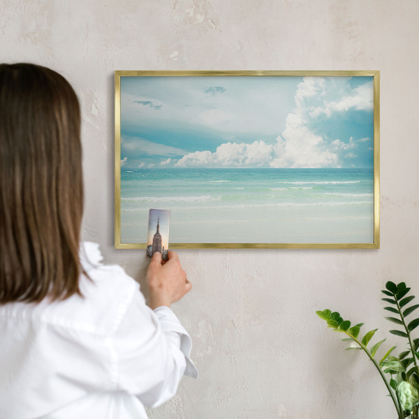 Tablero para imanes decorativo con marco dorado Armonía marítima