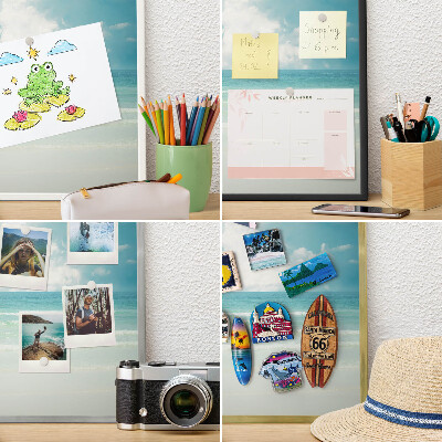 Tablero para imanes decorativo con marco dorado Armonía marítima