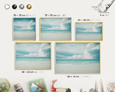 Tablero para imanes decorativo con marco dorado Armonía marítima