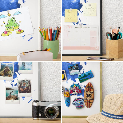 Tablero para imanes decorativo con marco dorado Mapa del mundo