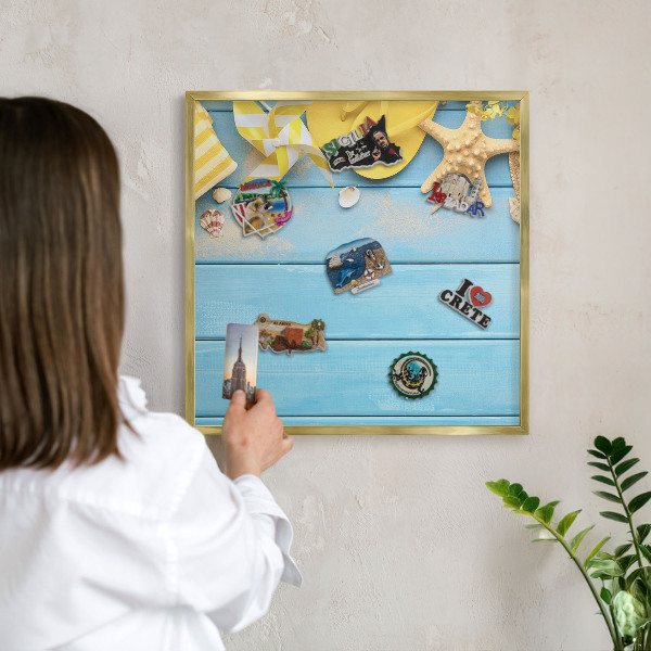Pizarra magnética de pared en color oro Ambiente playero
