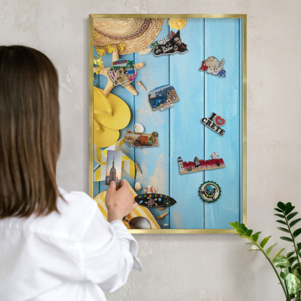 Pizarra magnética de pared en color oro Ambiente playero