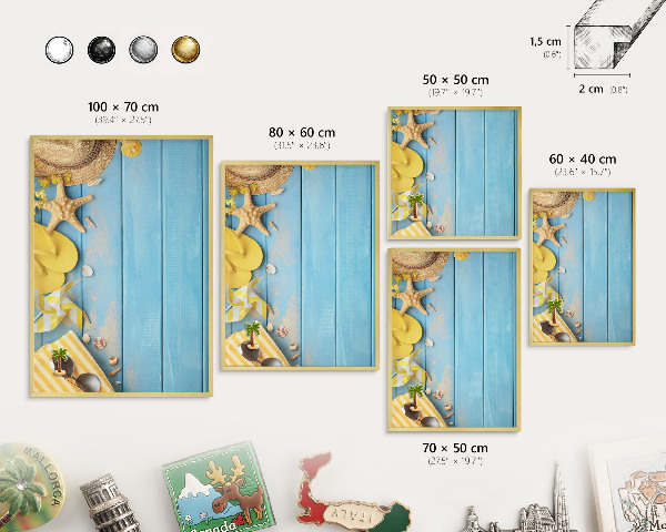 Pizarra magnética de pared en color oro Ambiente playero