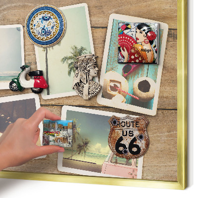 Tablero para imanes decorativo con marco dorado Nostalgia navideña