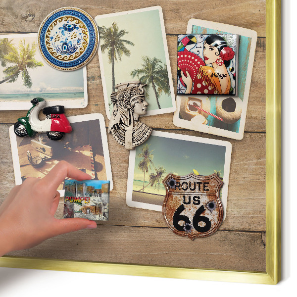 Tablero para imanes decorativo con marco dorado Nostalgia navideña