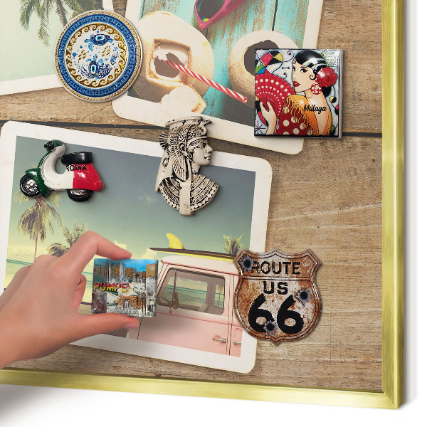 Tablero para imanes decorativo con marco dorado Nostalgia navideña