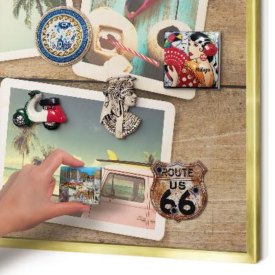 Tablero para imanes decorativo con marco dorado Nostalgia navideña