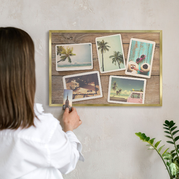 Tablero para imanes decorativo con marco dorado Nostalgia navideña