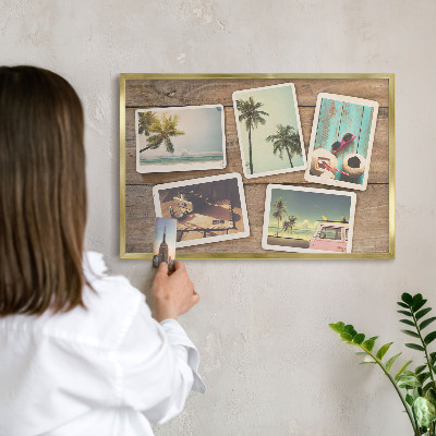 Tablero para imanes decorativo con marco dorado Nostalgia navideña